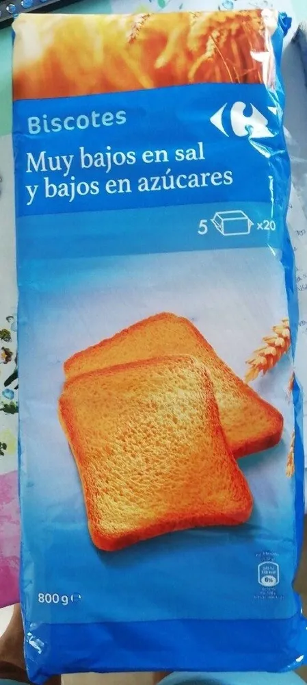Biscotes Muy bajos en sal y azucares