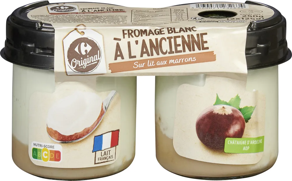 Fromage Blanc à l'ancienne sur lit aux marrons