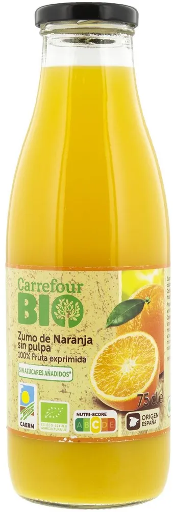 Zumo de naranja sin pulpa