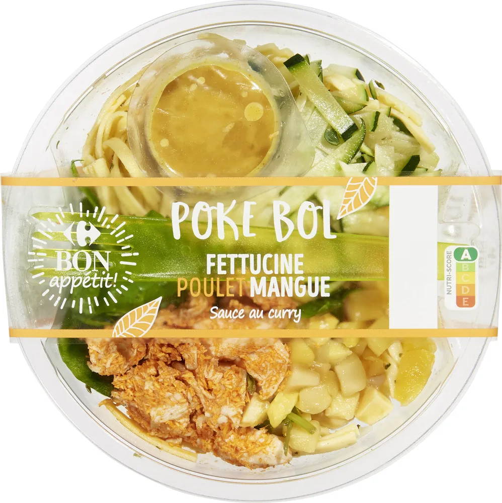 POKE BOWL POULET Fettuccine, mangue SAUCE AU CURRY