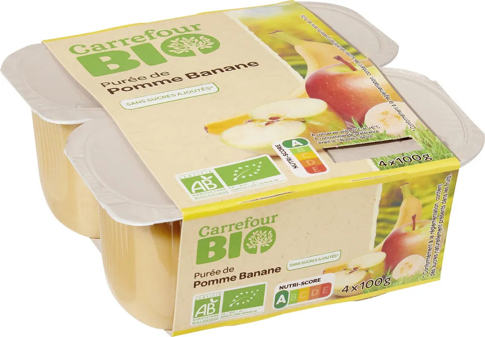 Purée de pomme banane sans sucres ajoutés