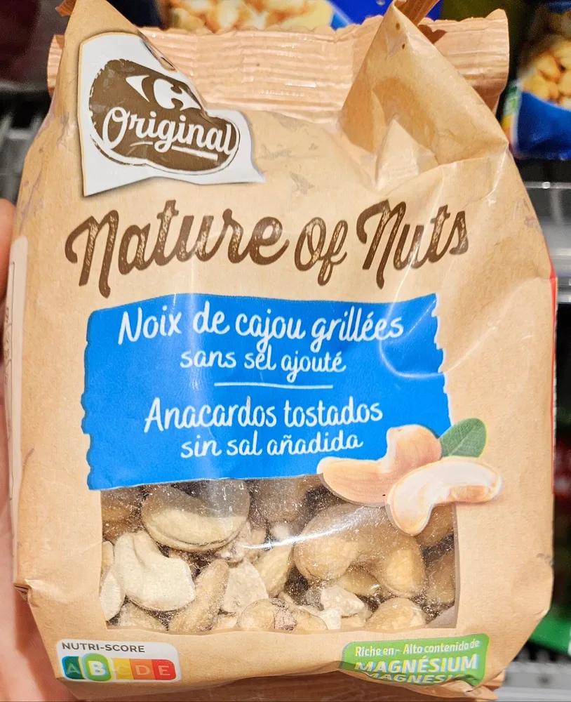 Noix de cajou grillées sans sel ajouté