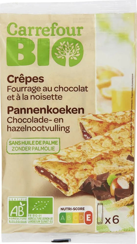 Crêpes Fourrage au chocolat et à la noisette