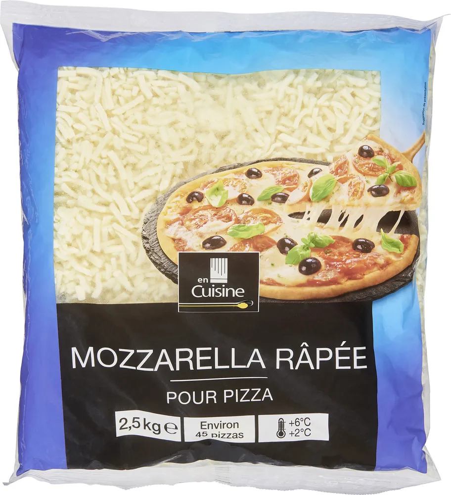 Mozzarella râpée pour pizza