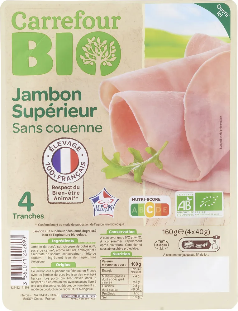 Jambon Supérieur Sans couenne