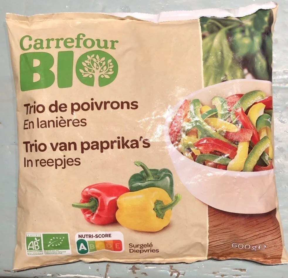 Trio de poivrons En lanières