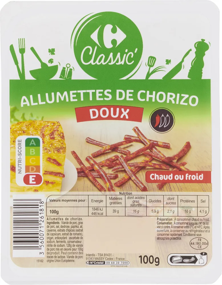 Allumettes de chorizo