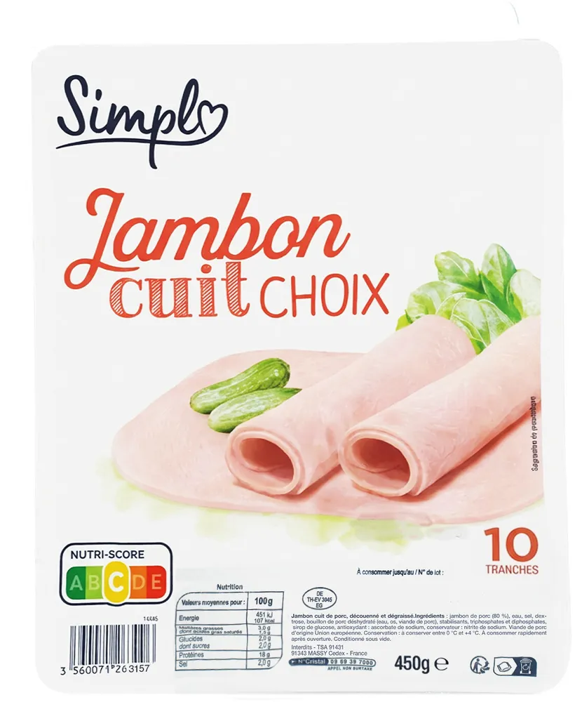 Jambon cuit choix