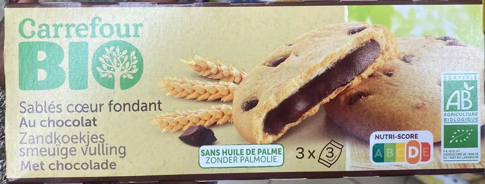 Sablés cœur fondant au chocolat