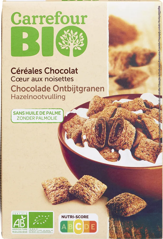 Céréales chocolat cœur aux noisettes