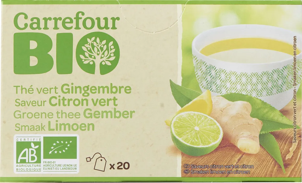 Thé vert Gingembre Saveur Citron vert
