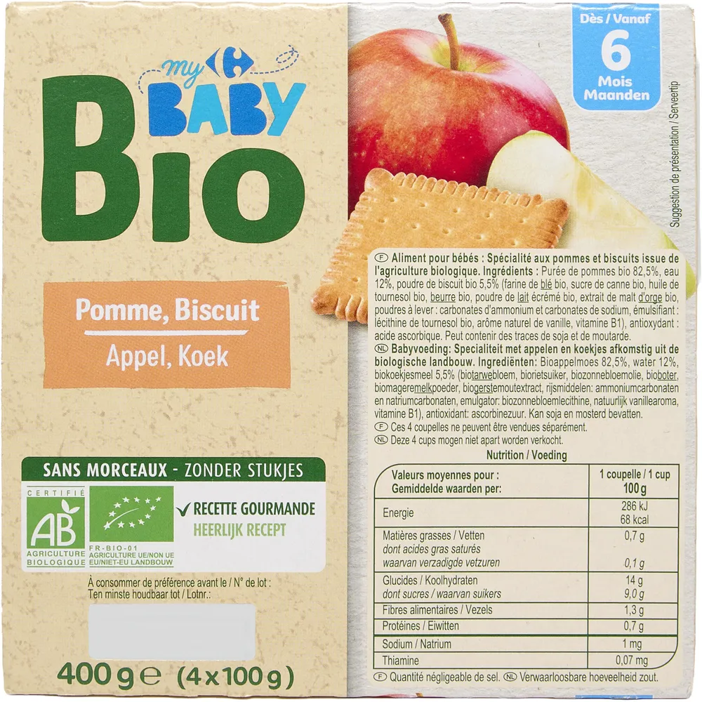 Baby bio pomme biscuit