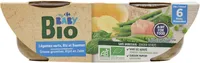 Legumes verts riz et saumon