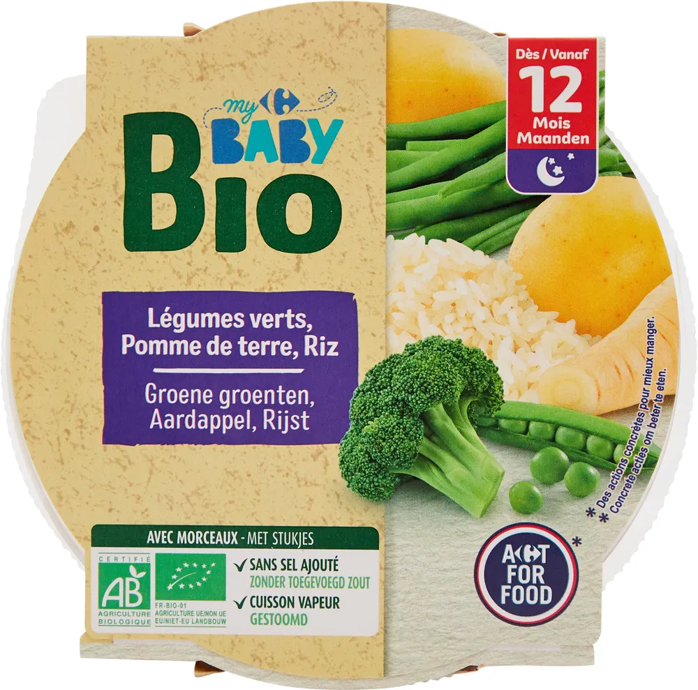 Legumes verts, pomme de terre et riz