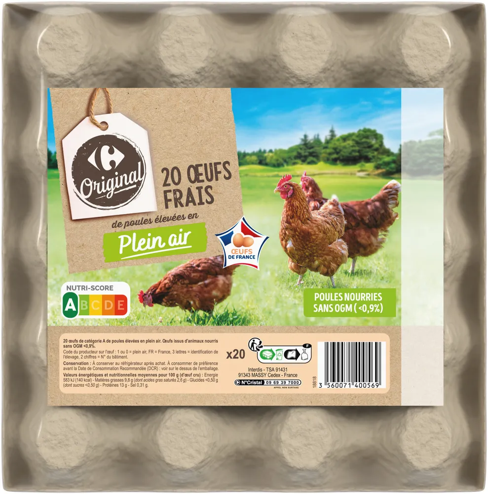 20 œufs frais de poules élevées en plein air