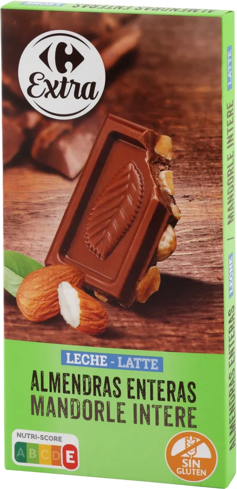 Chocolate con leche con almendras enteras