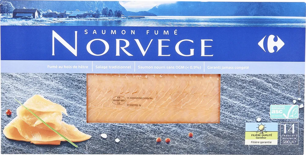 Saumon fumé élevé en Norvège