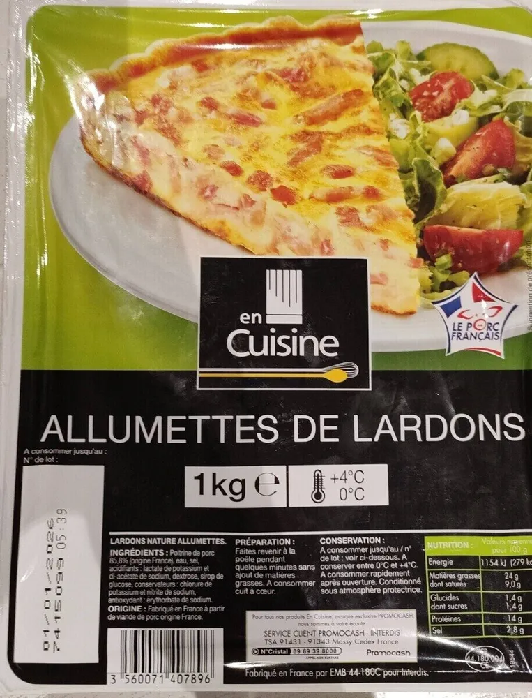 Allumettes de lardons nature