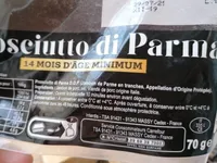 Prosciutto di Parma. 14 mois d'âge minimum