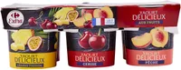 Yaourt délicieux aux fruits cerise / pêche / ananas-passion