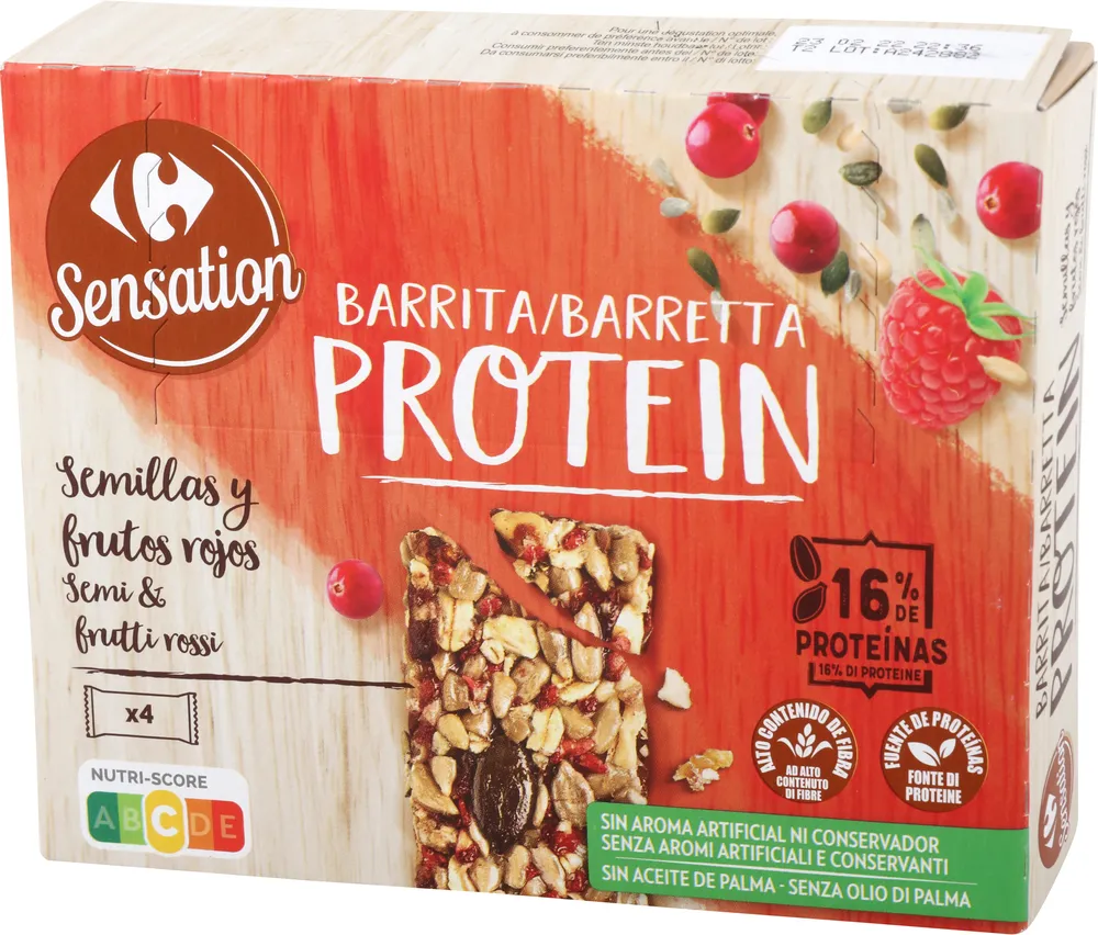 Barrita proteína sabor frutos rojos