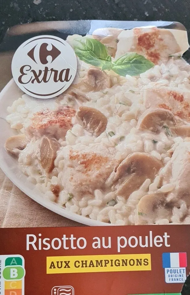 Risotto au poulet aux champignons