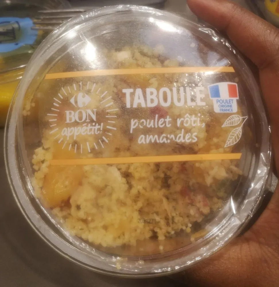 Taboulé poulet rôti, amandes