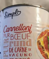 Plat cuisiné cannelloni pur bœuf
