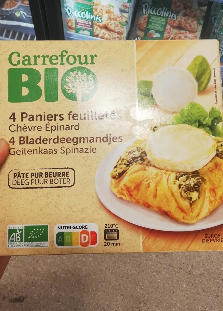 4 paniers feuilletés chèvre épinards