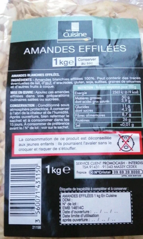 Amandes effilées