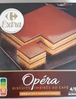 Opéra Biscuits imbibés au café mousse au café et ganache au chocolat