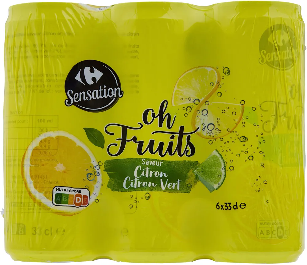 Oh Fruits Saveur Citron Citron Vert