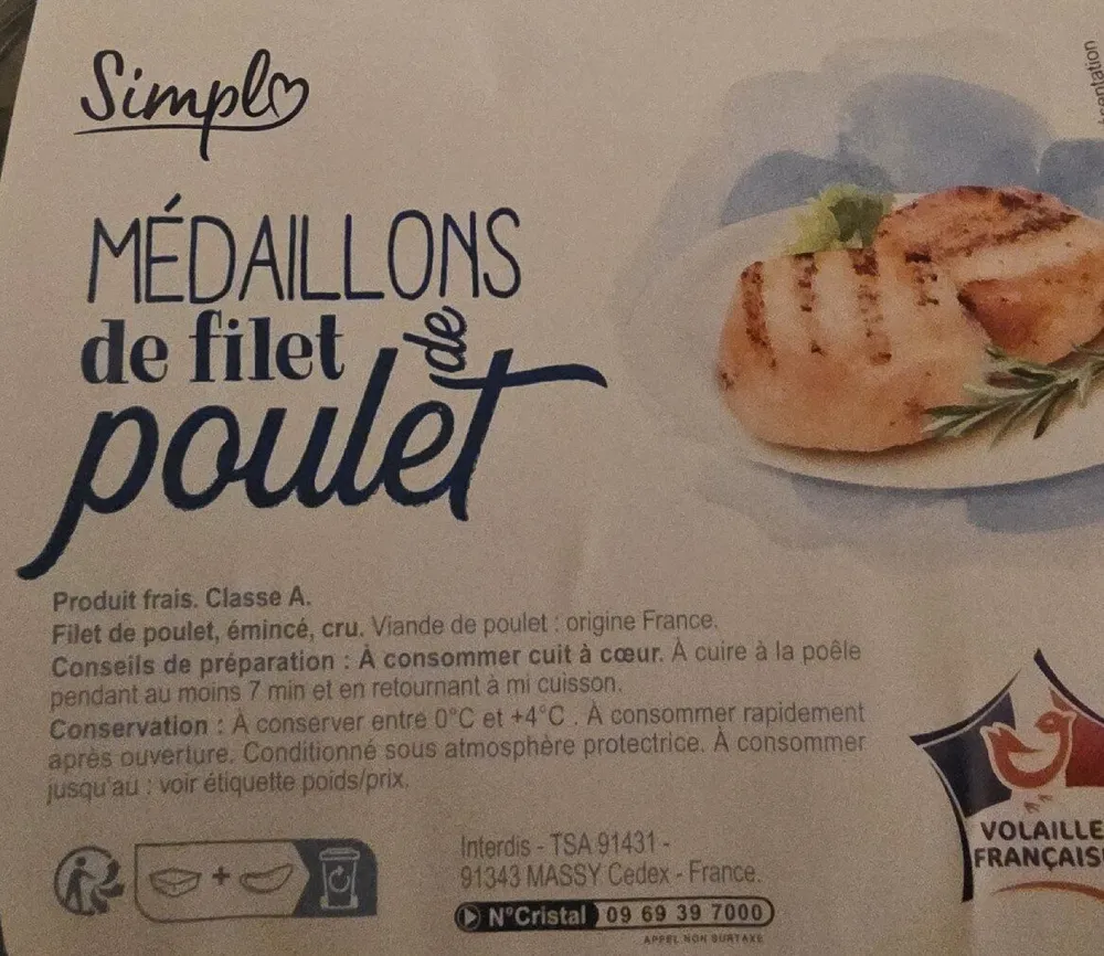 médaillons de filet de poulet