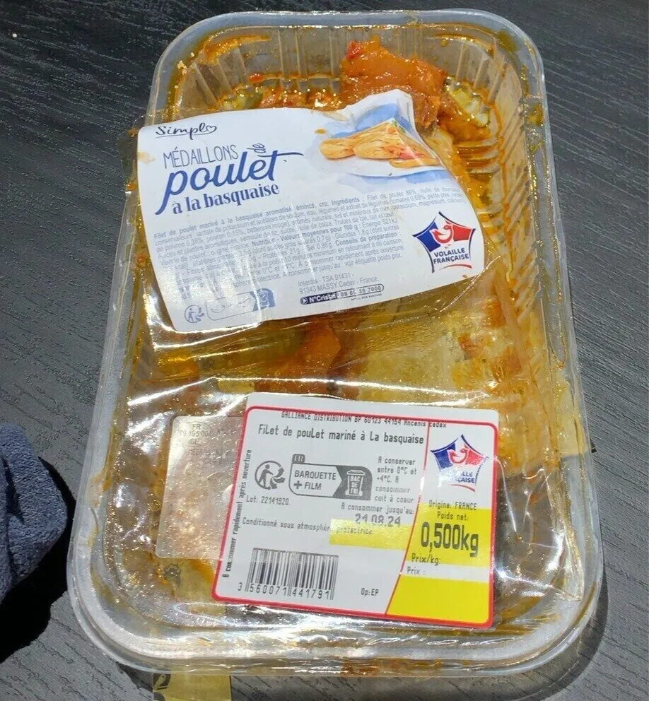Médaillons de poulet à la basquaise