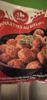 Boulettes au bœuf* *Préparation crue de viande bovine hachée (47,6%) avec protéines végétales, surgelée