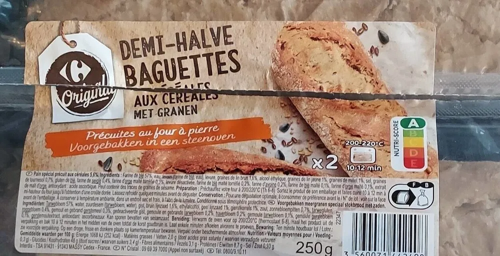 Demi-Baguettes aux céréales