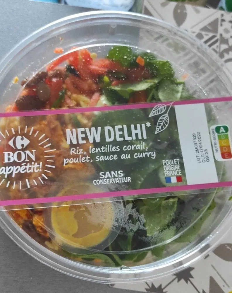 SALAD' BOWL NEW DELHI* Riz, lentilles corail, poulet