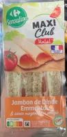 MAXI Club Halal Jambon de Dinde Emmental & sauce mayonnaise allégée