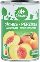 PÊCHES Demi-fruits au sirop léger