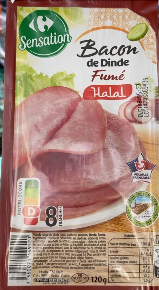 Bacon de dinde Goût Fumé Halal