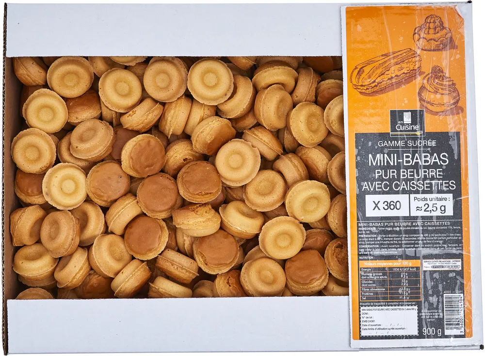 Gamme sucrée mini-babas pur beurre avec caissettes