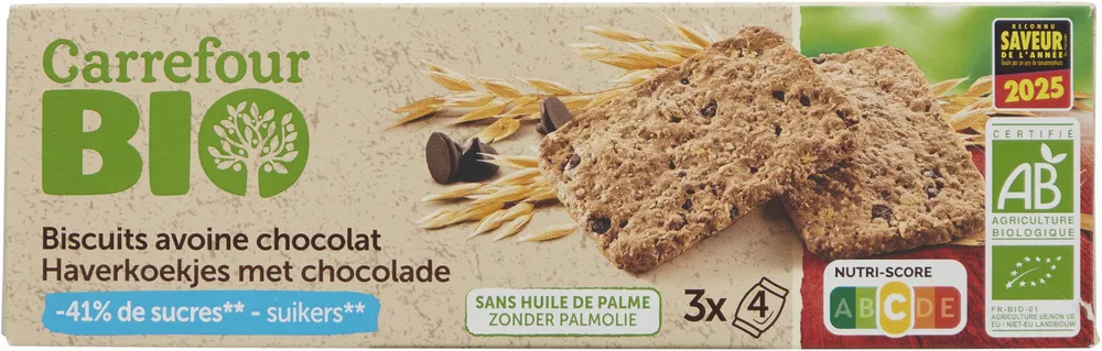 Biscuits avoine chocolat