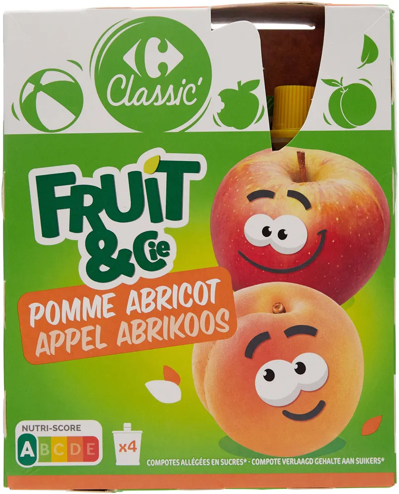 Compotes de pomme et abricots en gourde