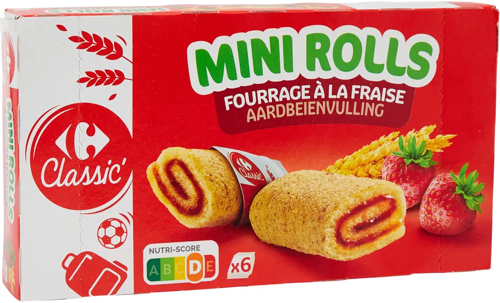 Mini rolls fourrage a la fraise