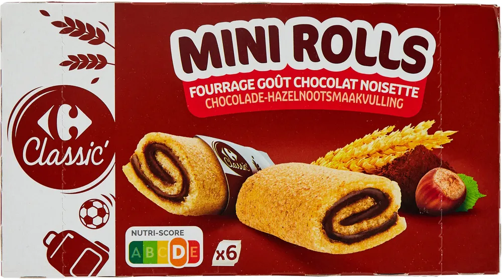 Mini rolls fourrage gout chocolat noisette