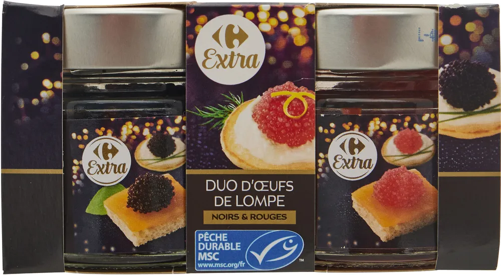 Duo d'œufs de Lompe noirs & rouges