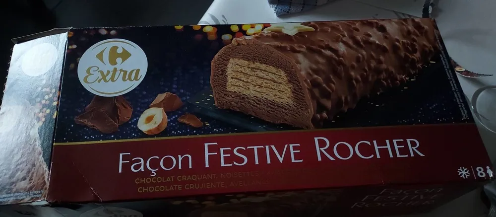 Bûche carrefour façon festive rocher