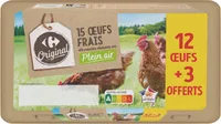 Œufs de poules elevees en plein air x12+3 offerts