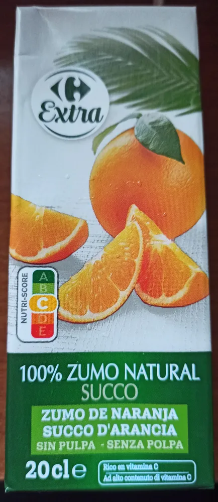 100% Pur jus JUS D'ORANGE SANS PULPE
