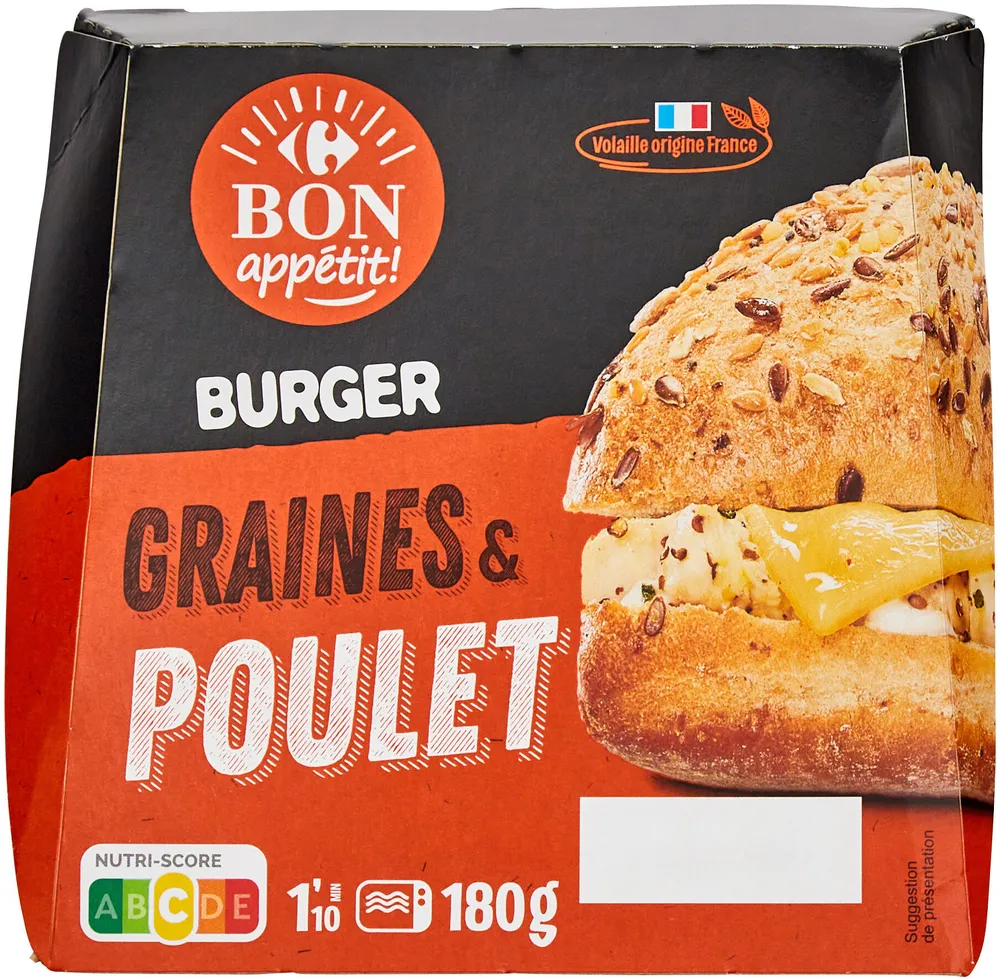 Burger graines & poulet